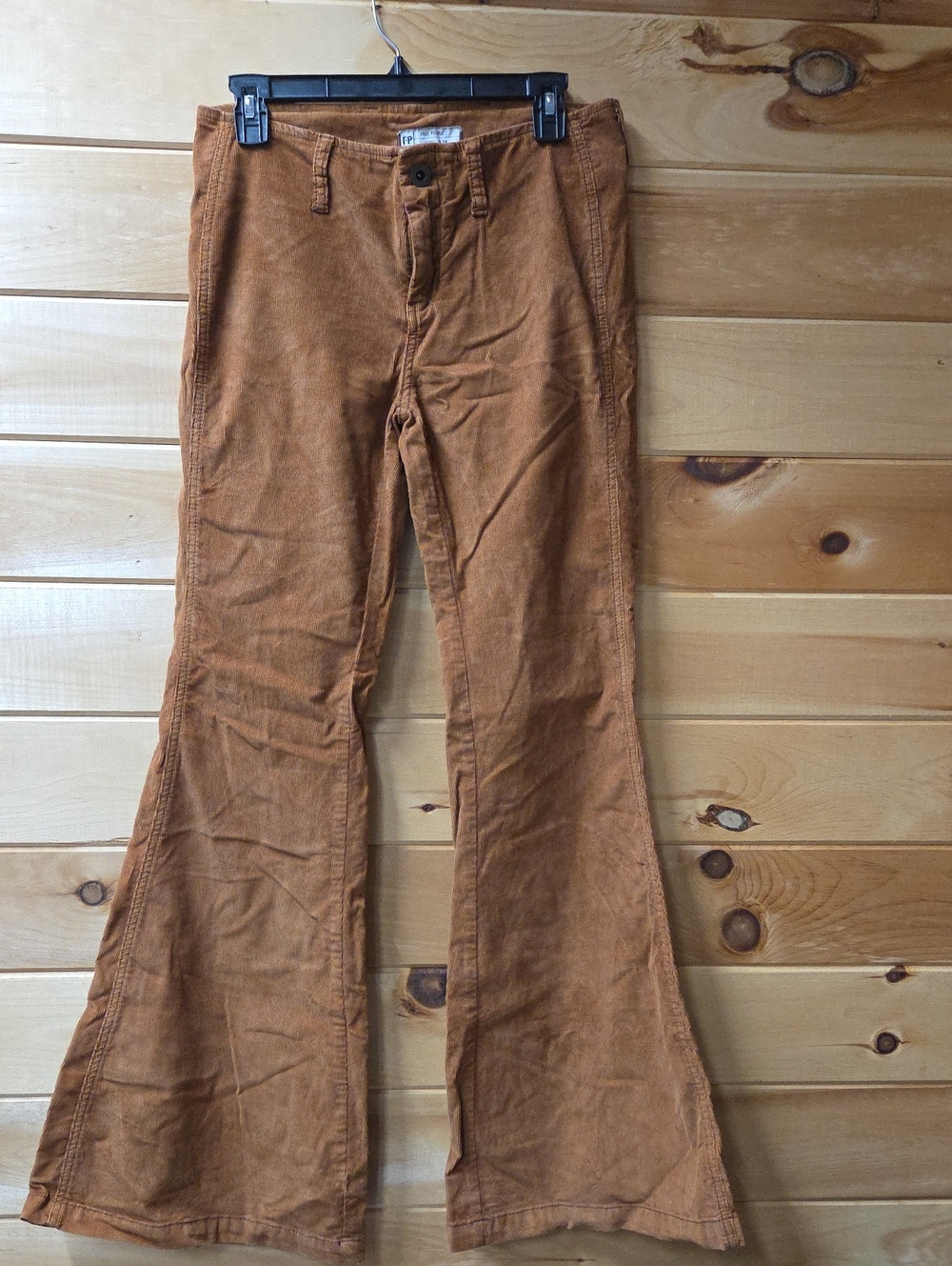 Free People Corduroy Flare Jeans in Burnt Orange